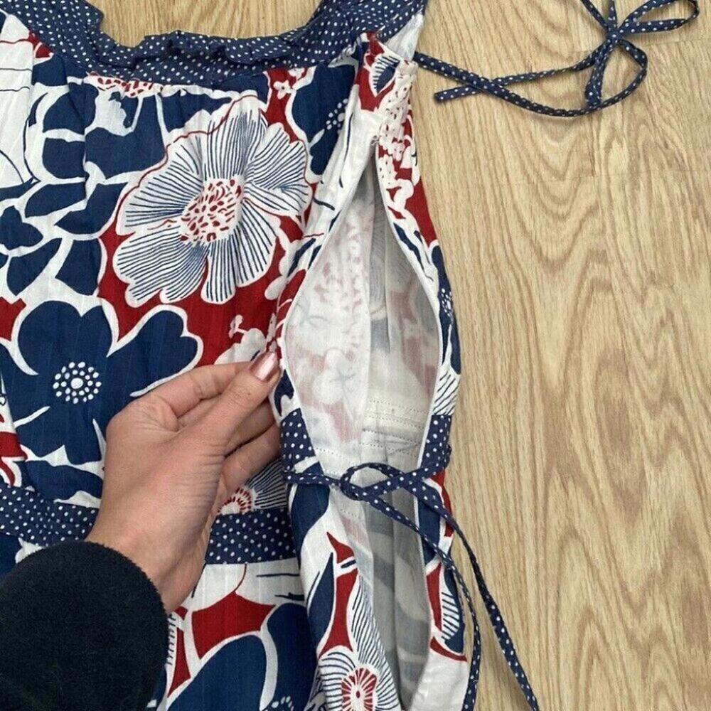Retro Floral Sundress Blue White Small - Picture 13 of 13